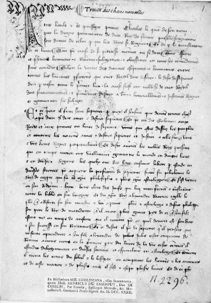 Sample page - Bibliothèque Nationale de France fr. 19091