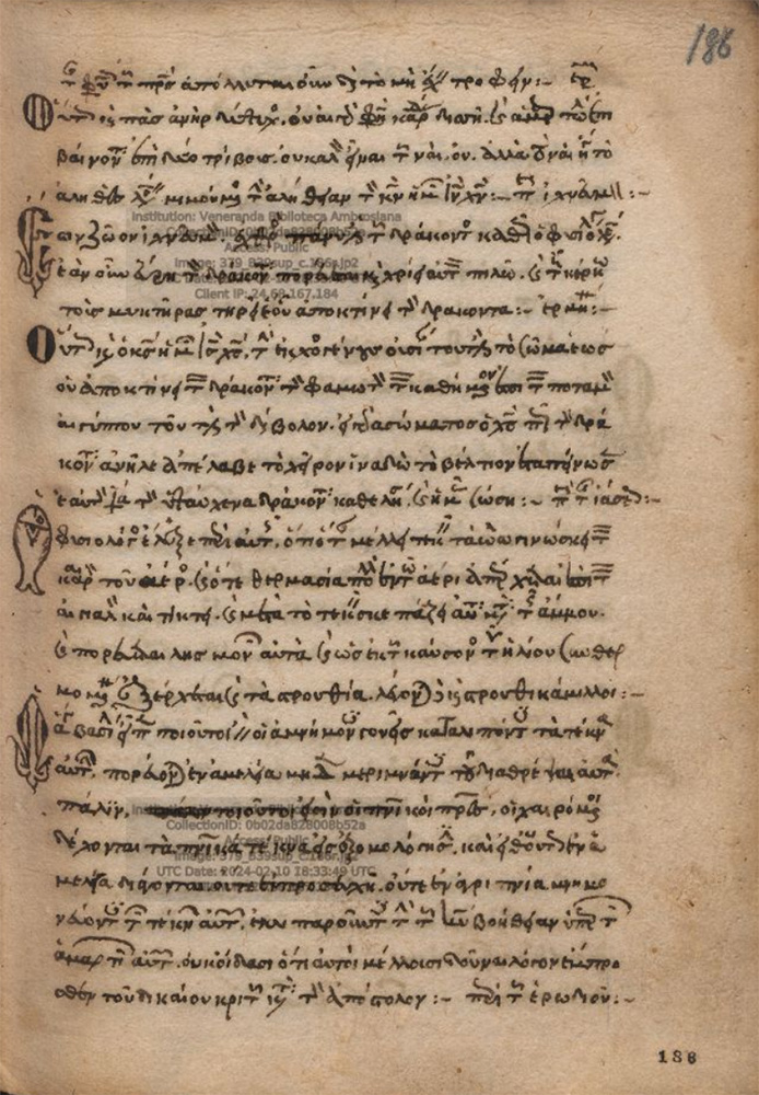 Sample page - Biblioteca Ambrosiana B 39 sup.